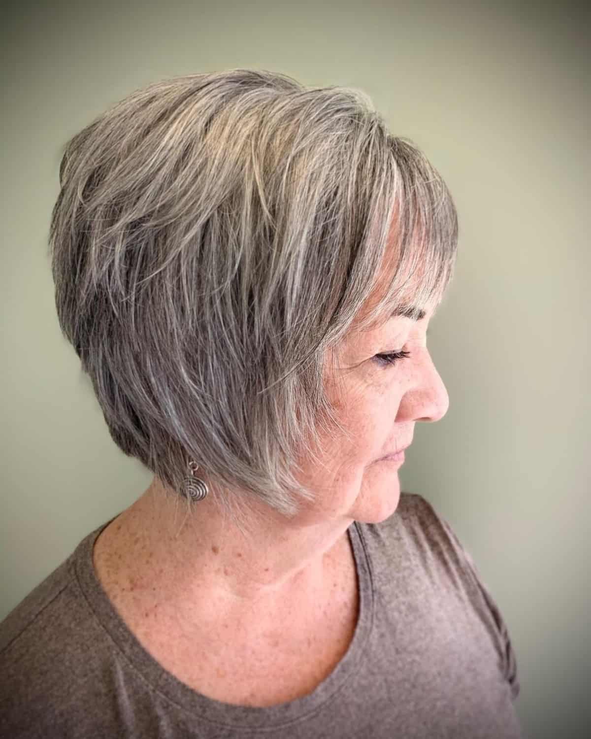 short layered bob for older ladies