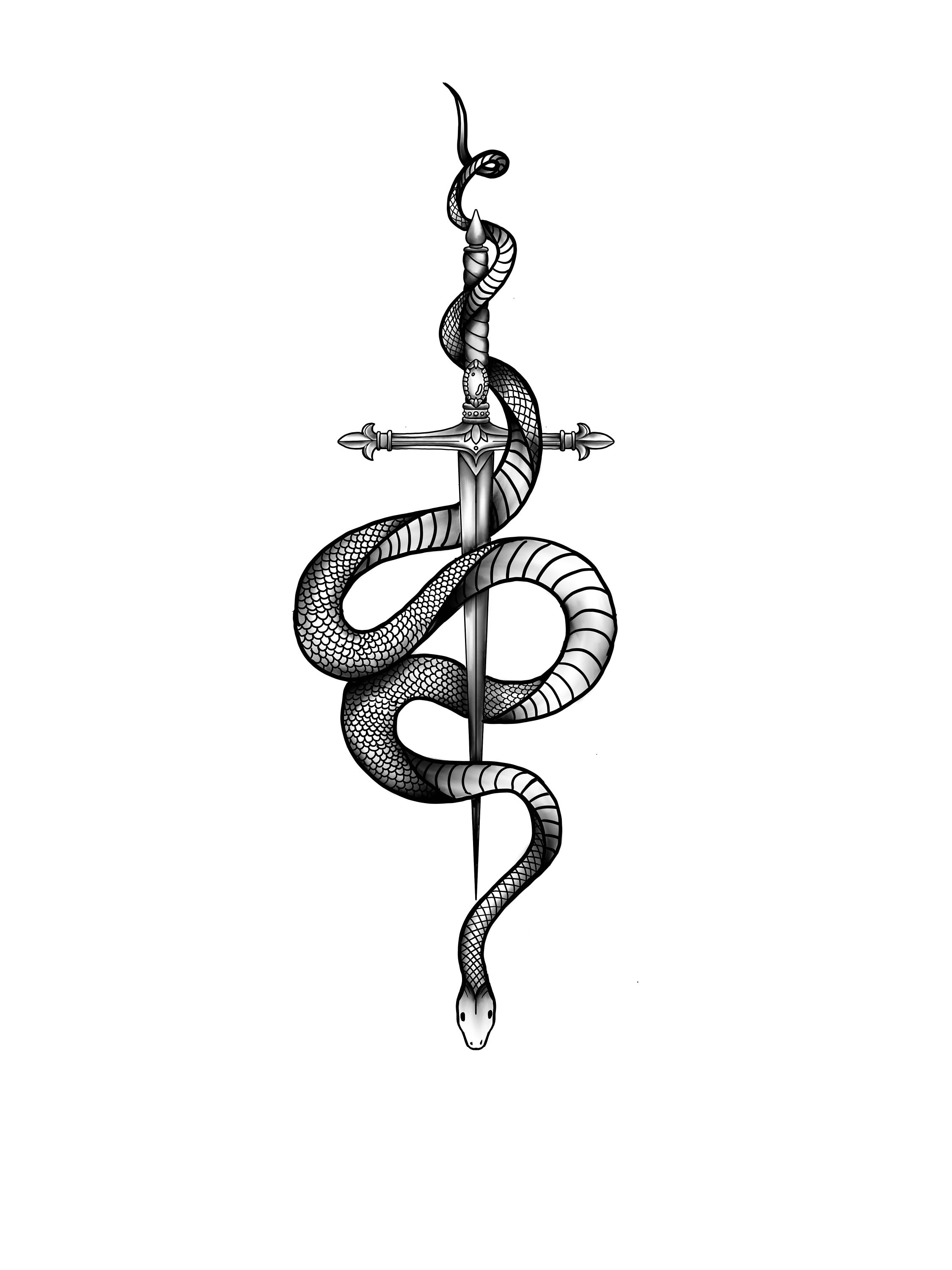 sword and snake tattoos