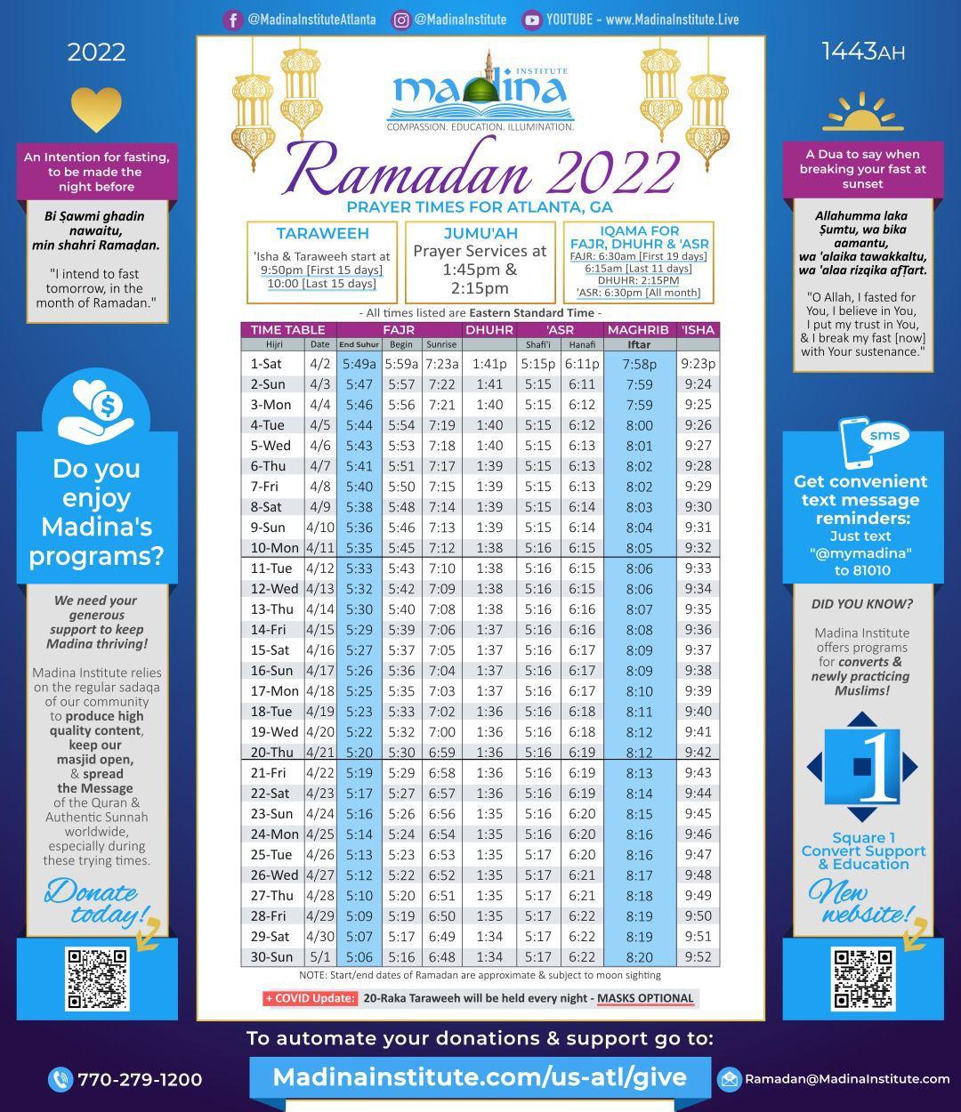 india ramadan time table 2022