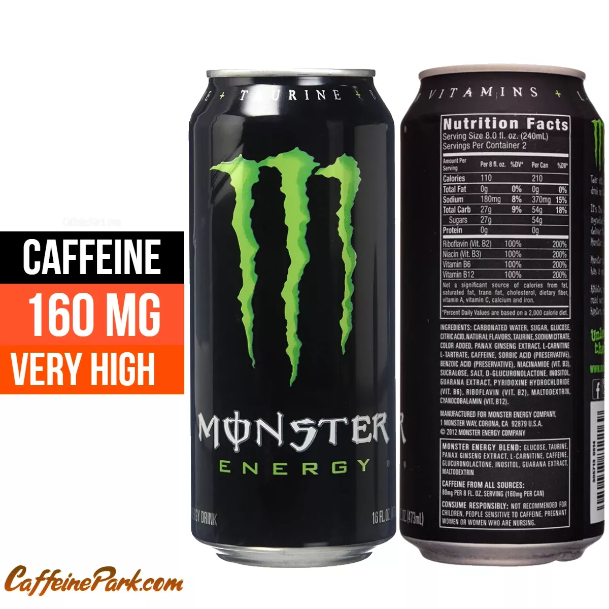 monster caffeine content 500ml