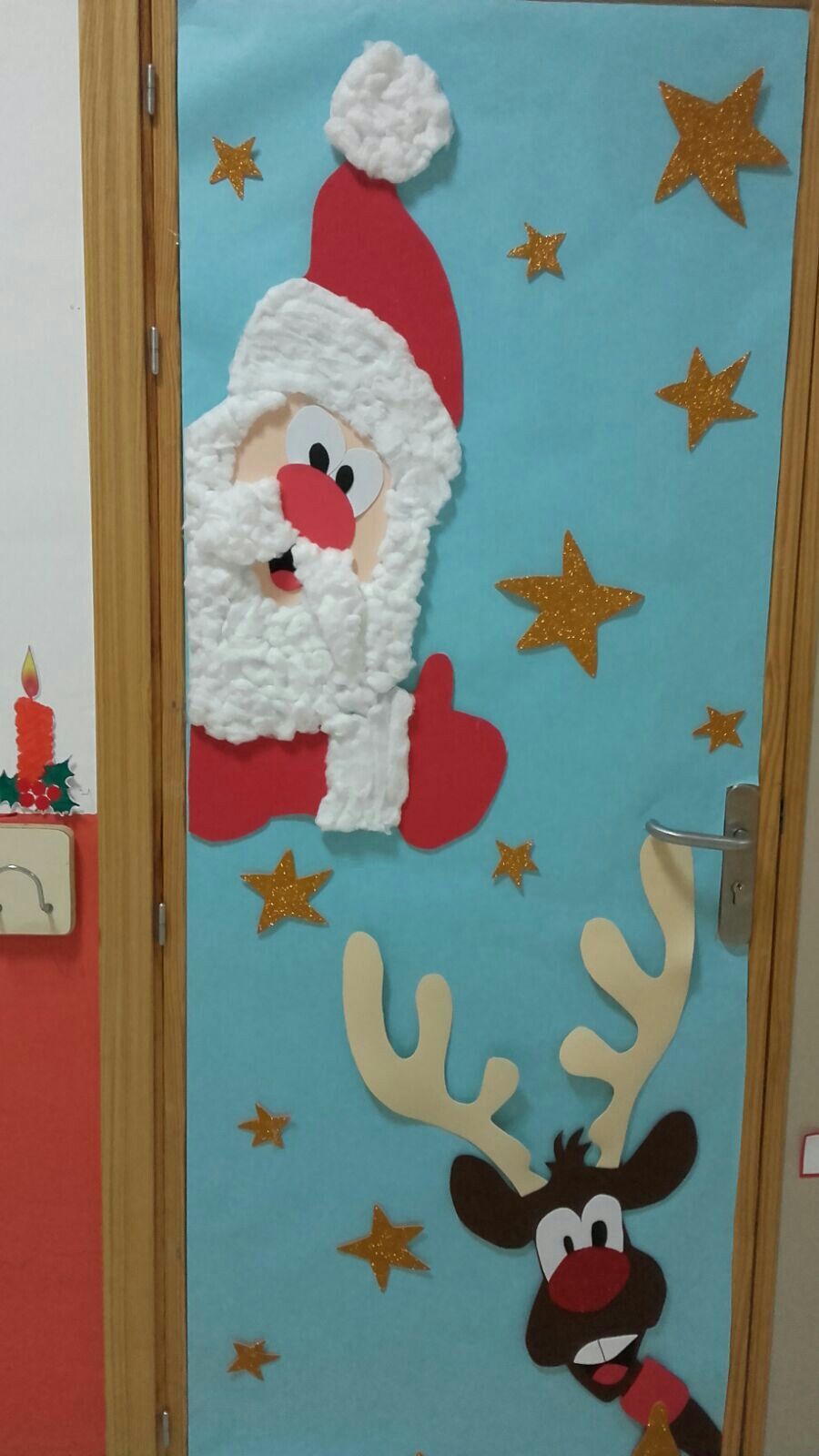 decoracion puertas navidad papa noel