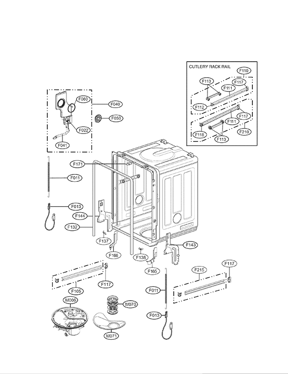 parts for lg dishwasher