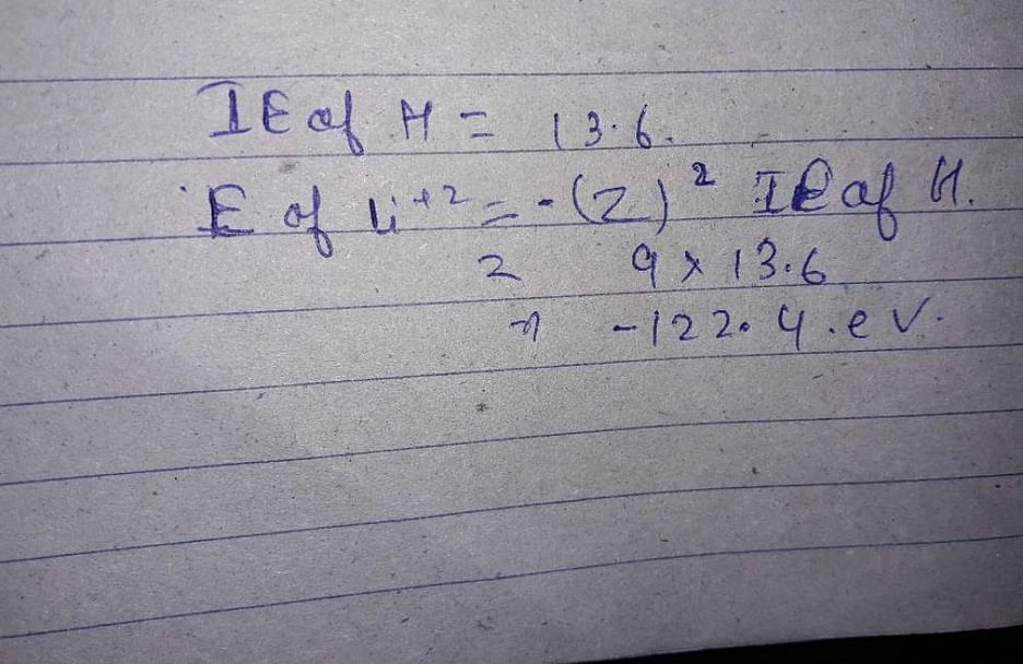 the ionization energy of hydrogen atom is 13.6