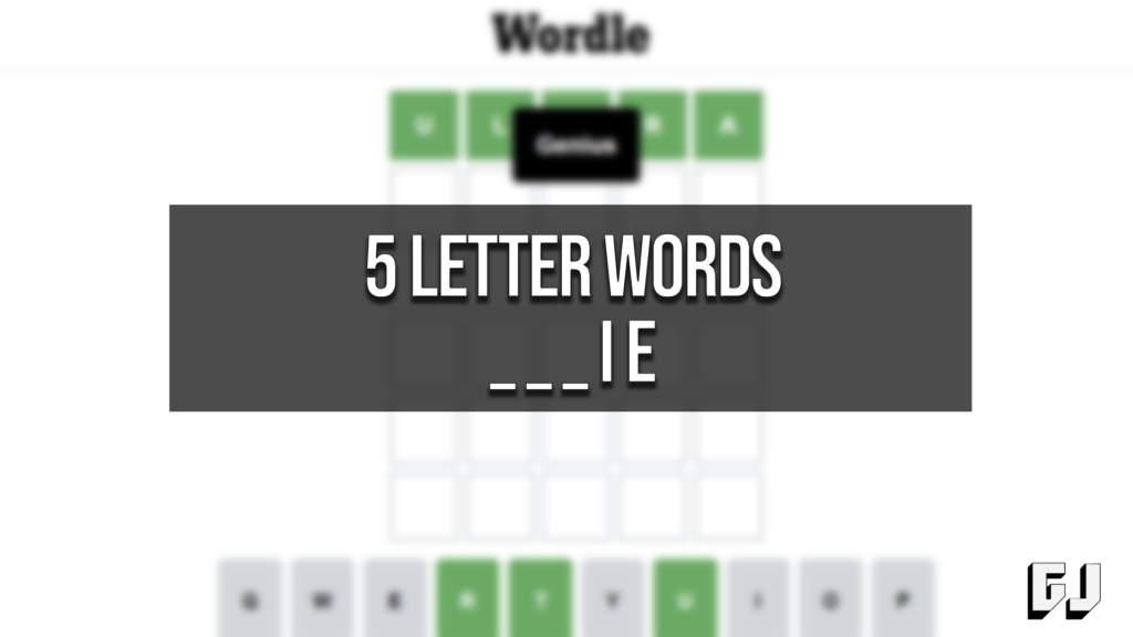 5 letter words end with ie