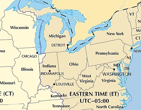 michigan what time zone