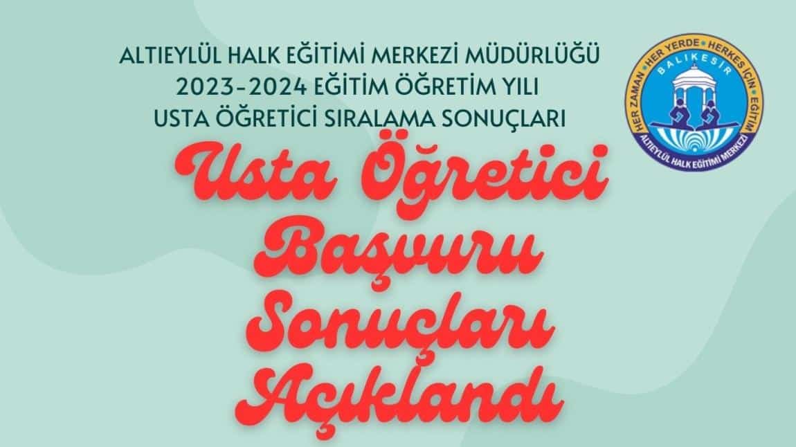 halk eğitim usta öğretici başvuru sonuçları