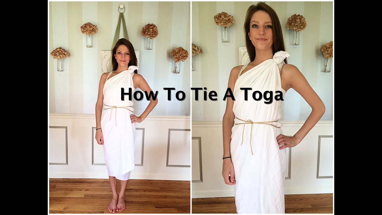 how to tie a sheet toga