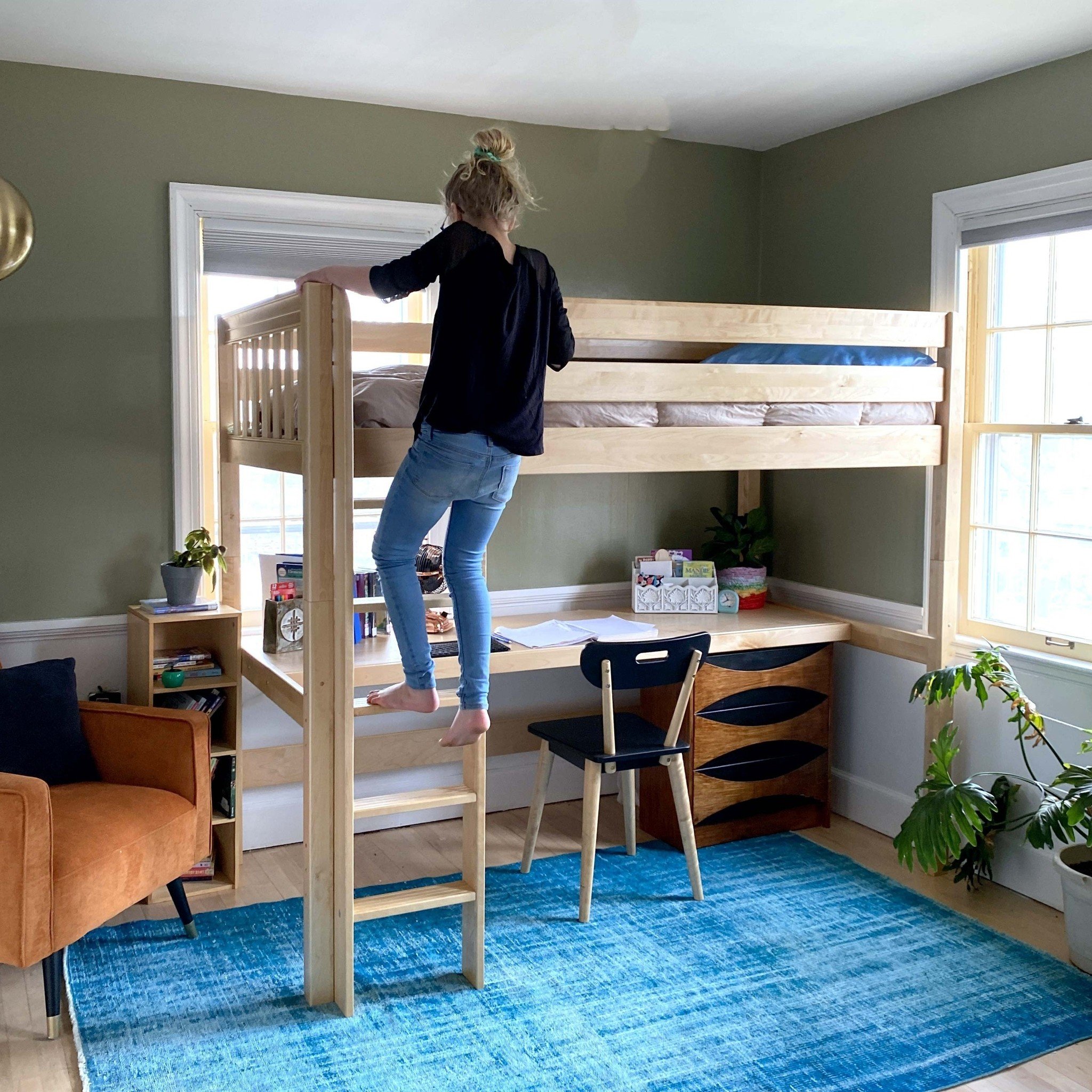 twin xl lofted bed