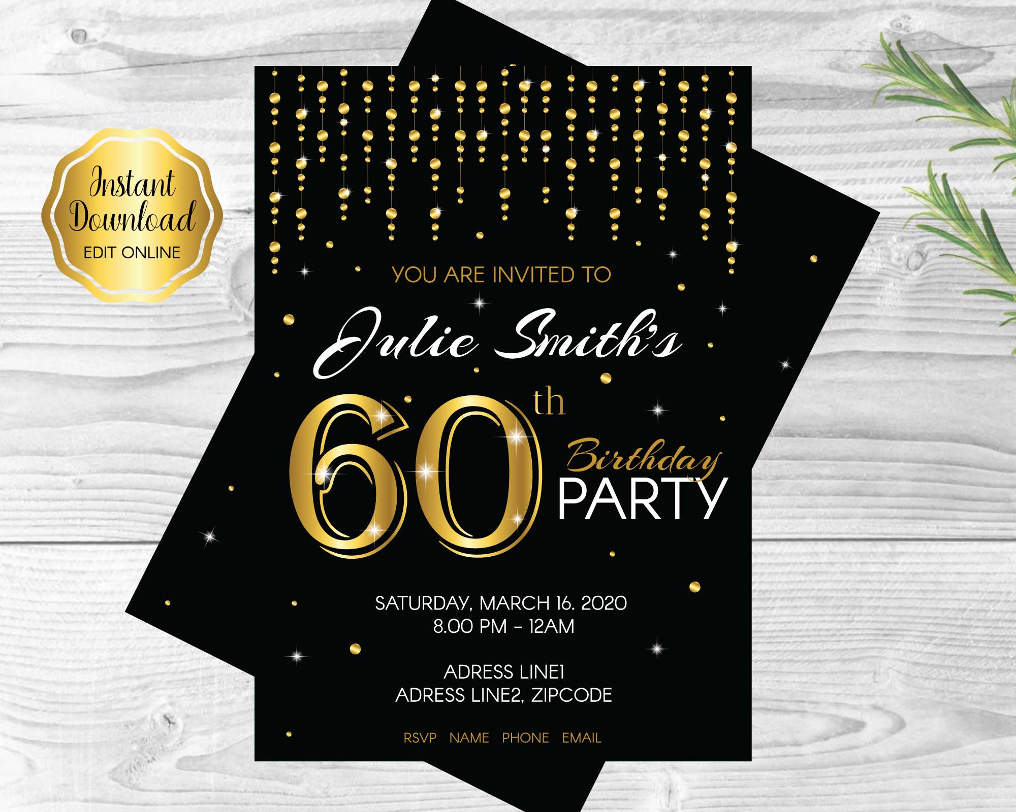60th party invitations