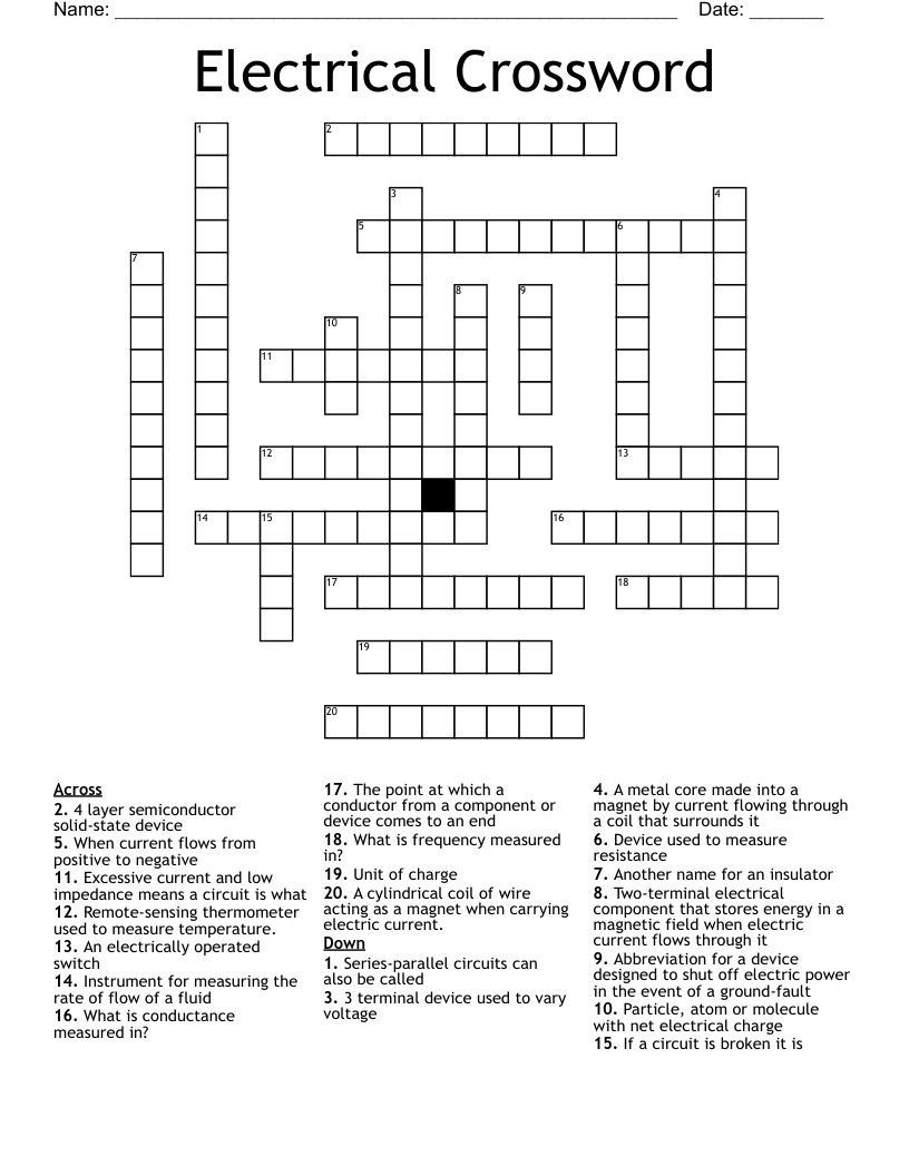 unit of electrical conductance crossword