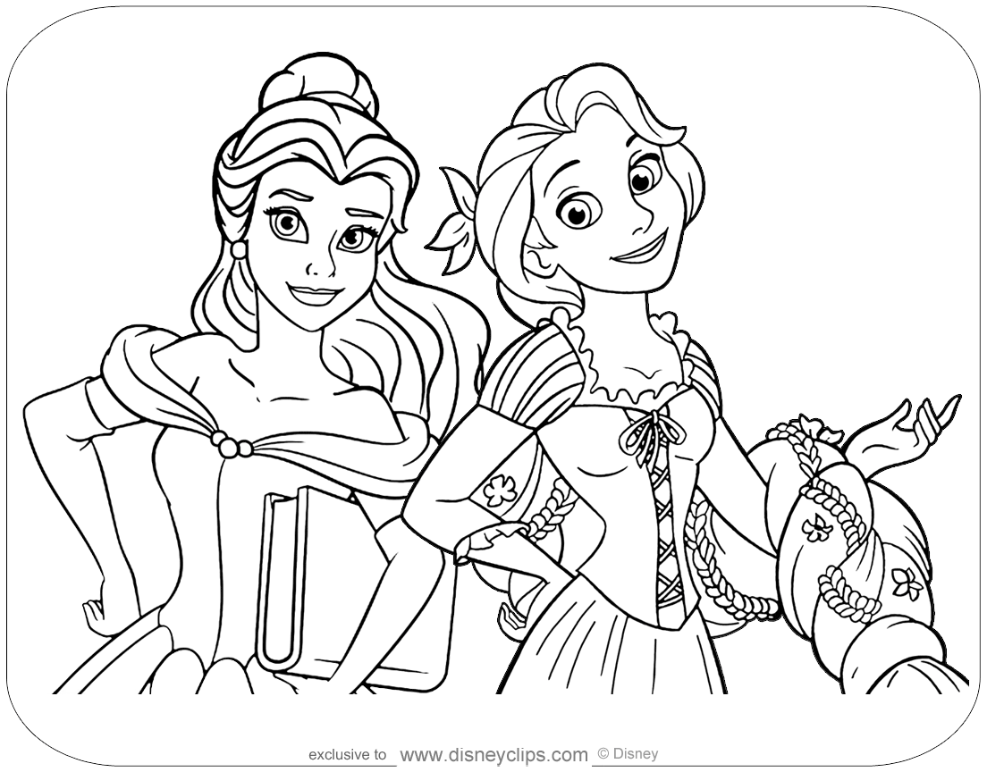 disney princess coloring pages to print