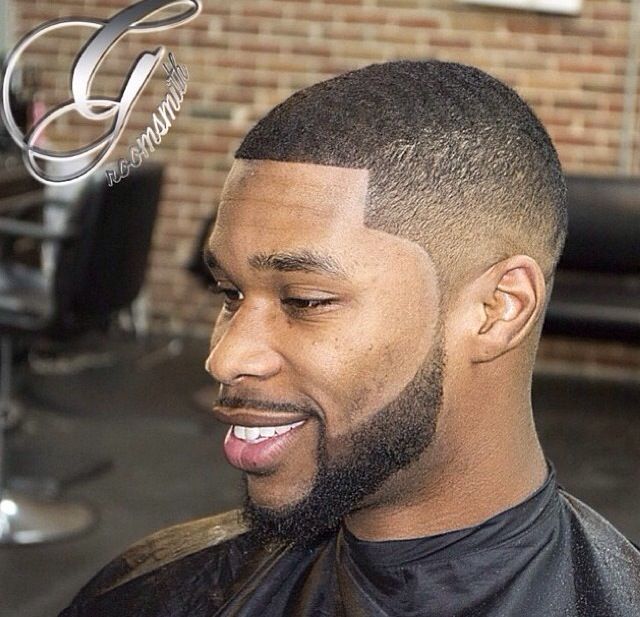 fade haircut black man with beard