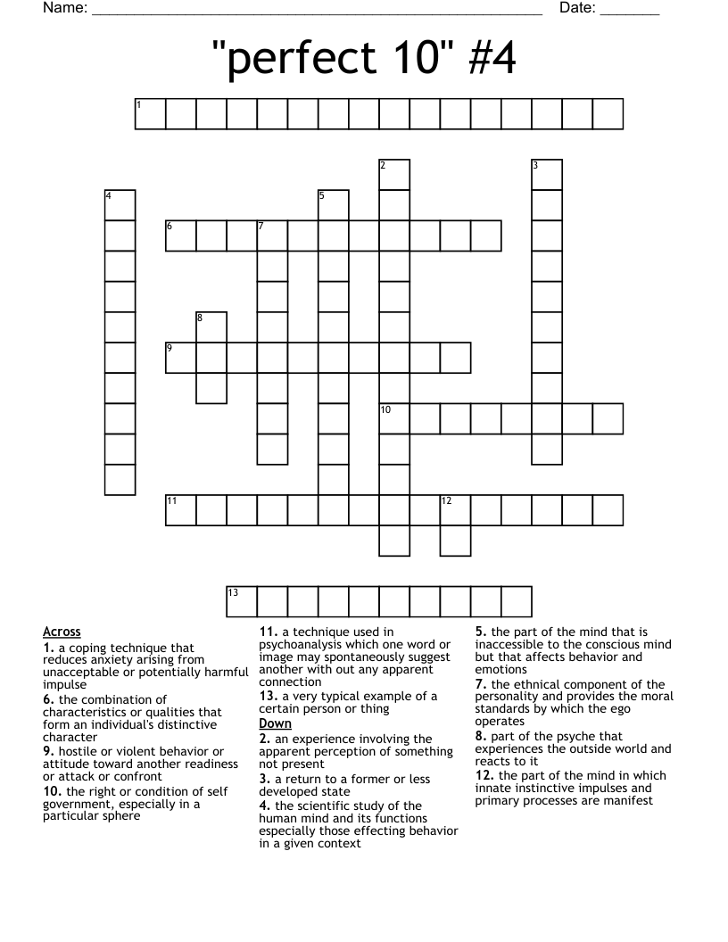 perfect example crossword