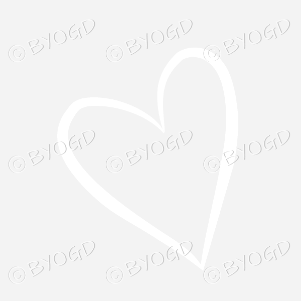 hand drawn white heart png