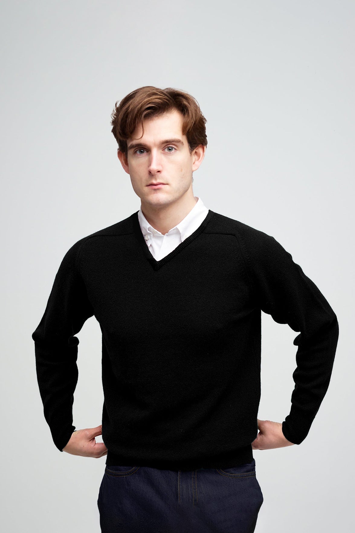 mens black v neck jumpers