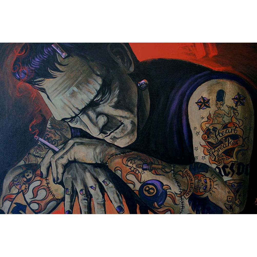 tattooed frankenstein