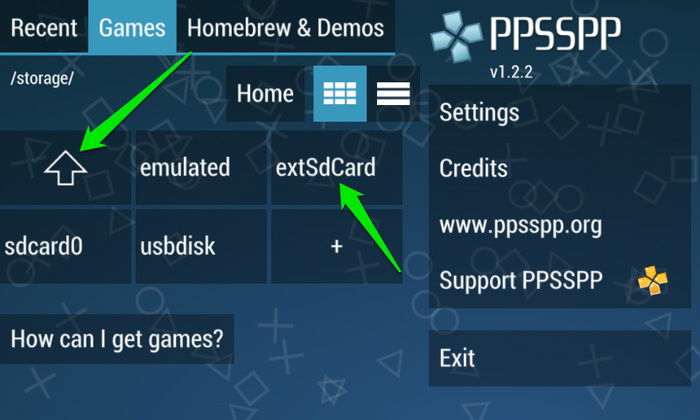 ppsspp android sd card