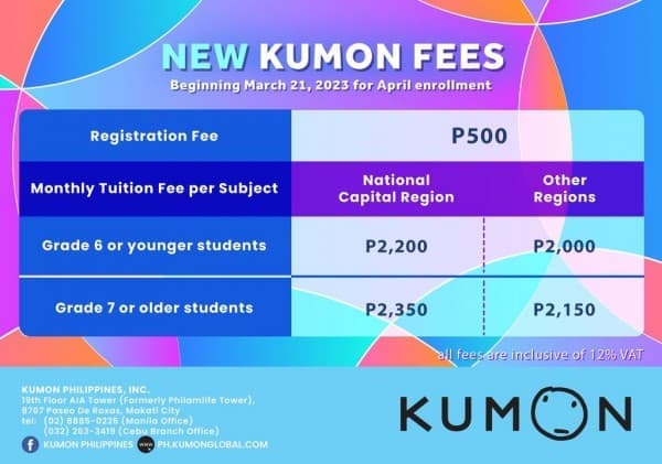 tuition fee in kumon