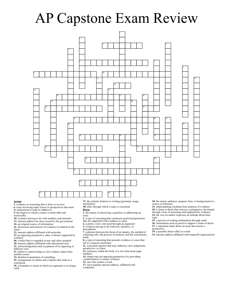 internet seminar crossword