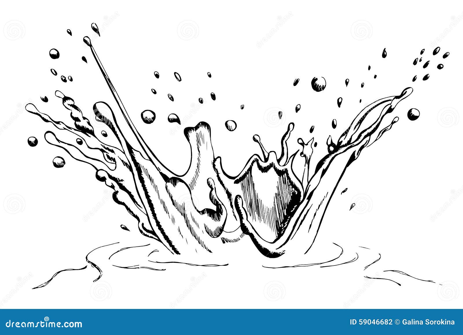 water black and white clipart