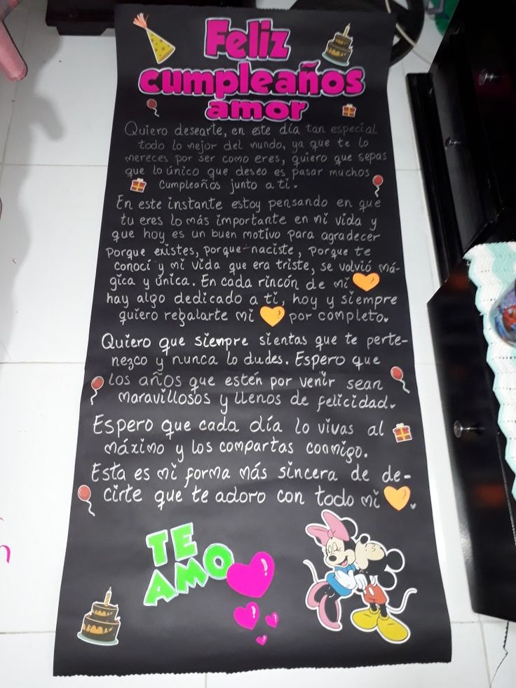 carteles feliz cumpleaños para mi novio