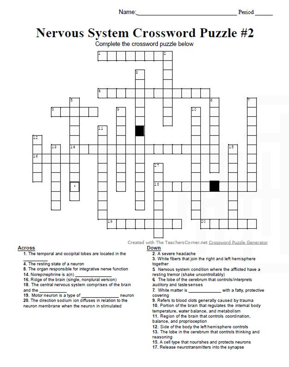 nervous crossword clue