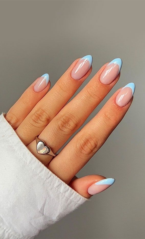 sky blue french tip 1.5