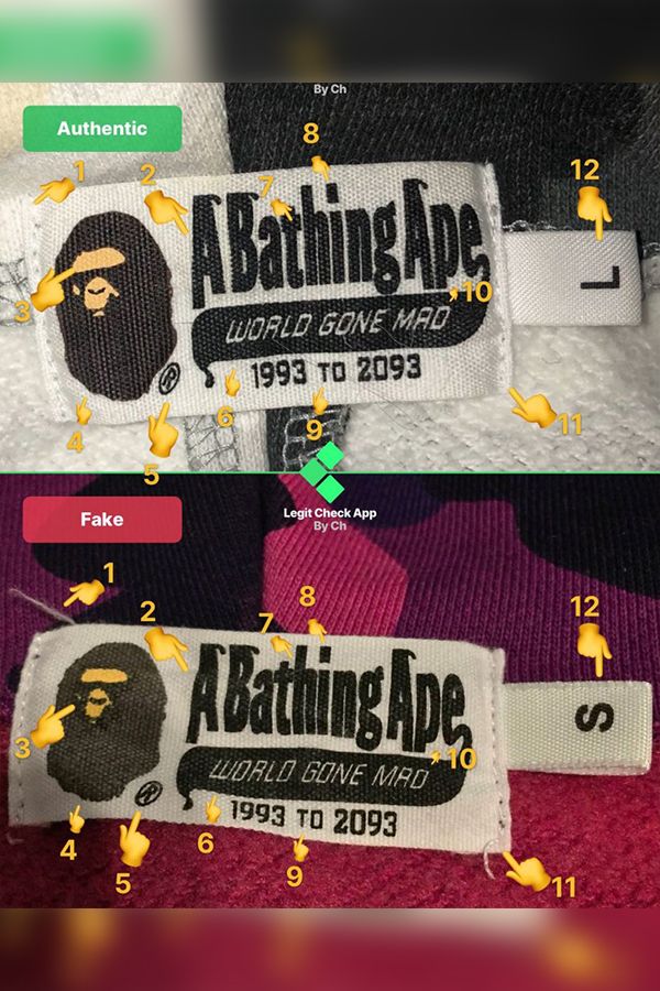 real bape tag