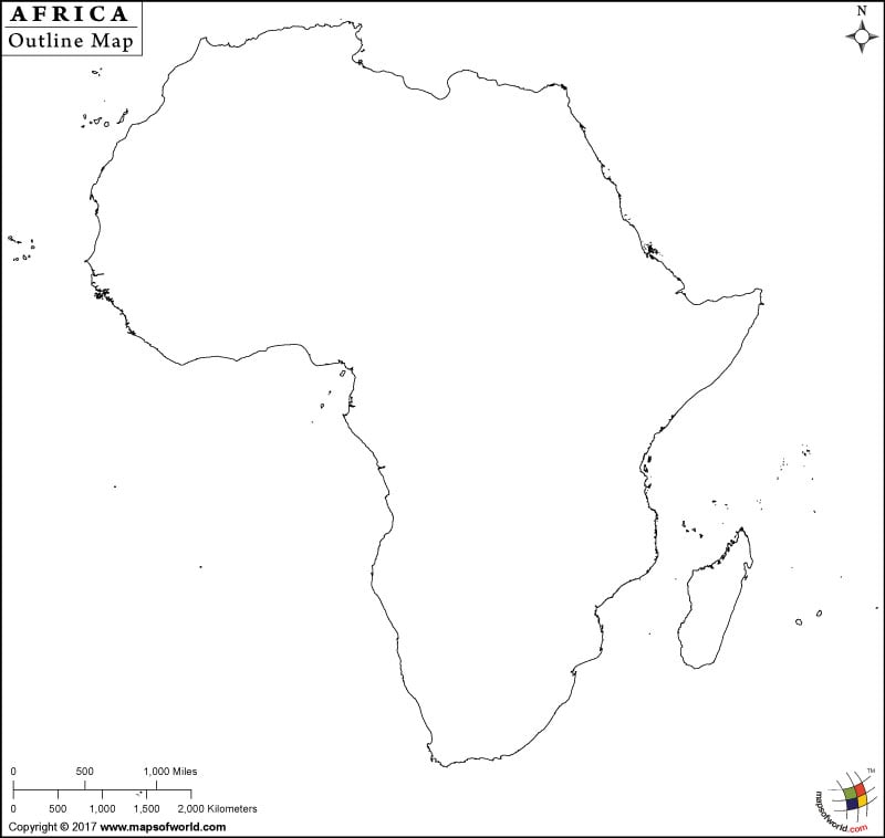 blank printable africa map