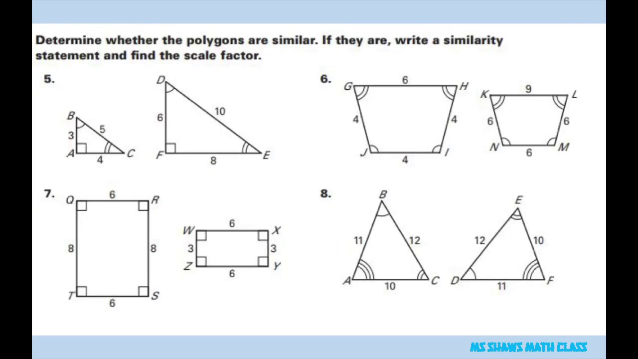 two polygons are similar if