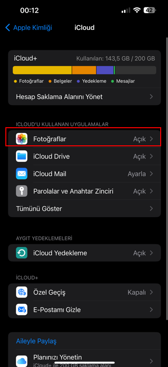 icloud bilgisayara aktarma