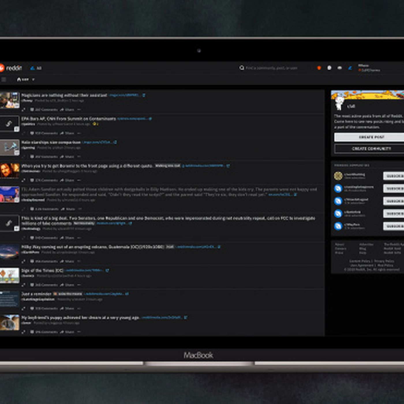 reddit dark mode