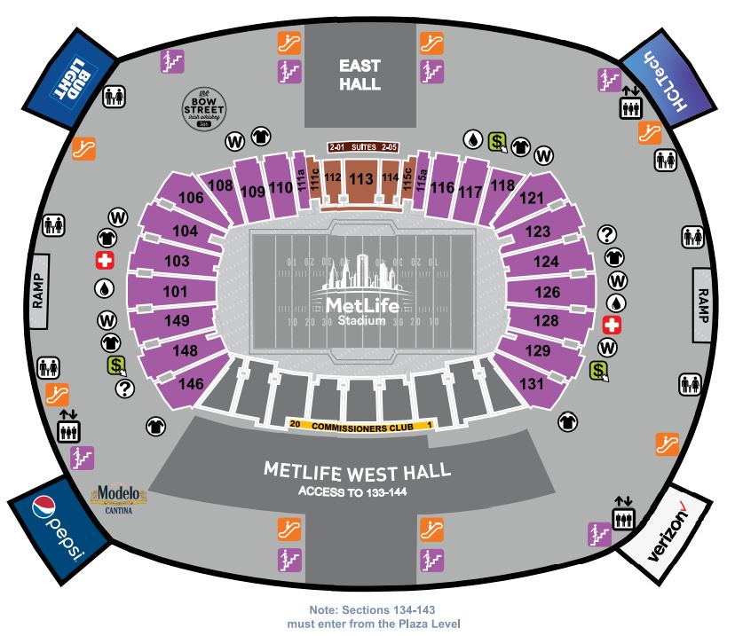 seat map metlife stadium