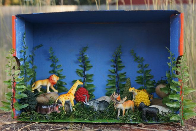 shoebox animal diorama