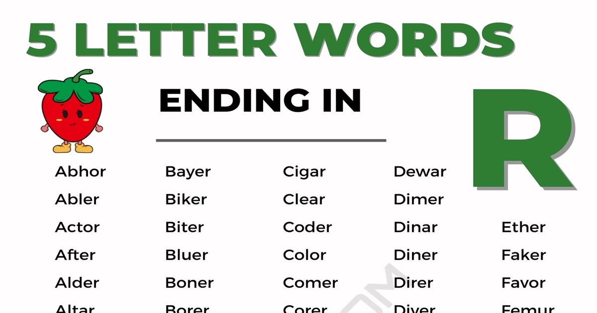 five letter words ending with re