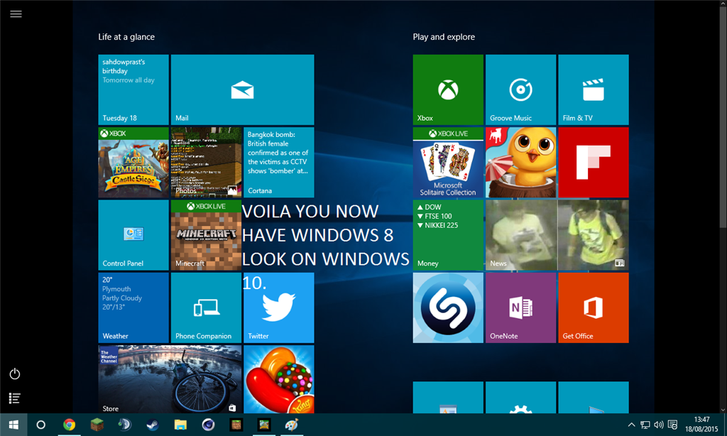 windows 8 start menu hd