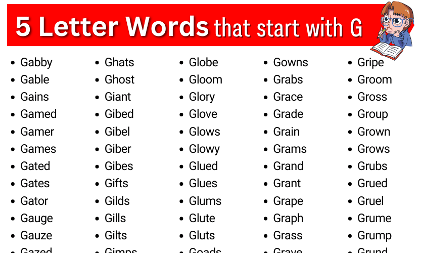 5 letter word starting with g