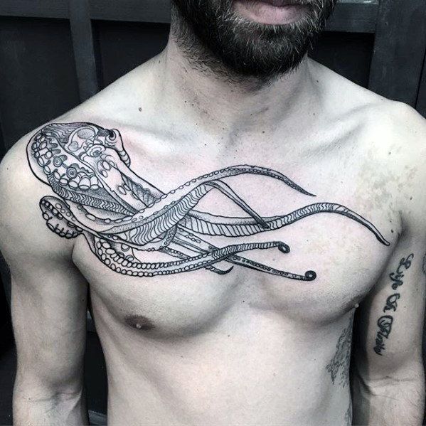 octopus chest tattoo