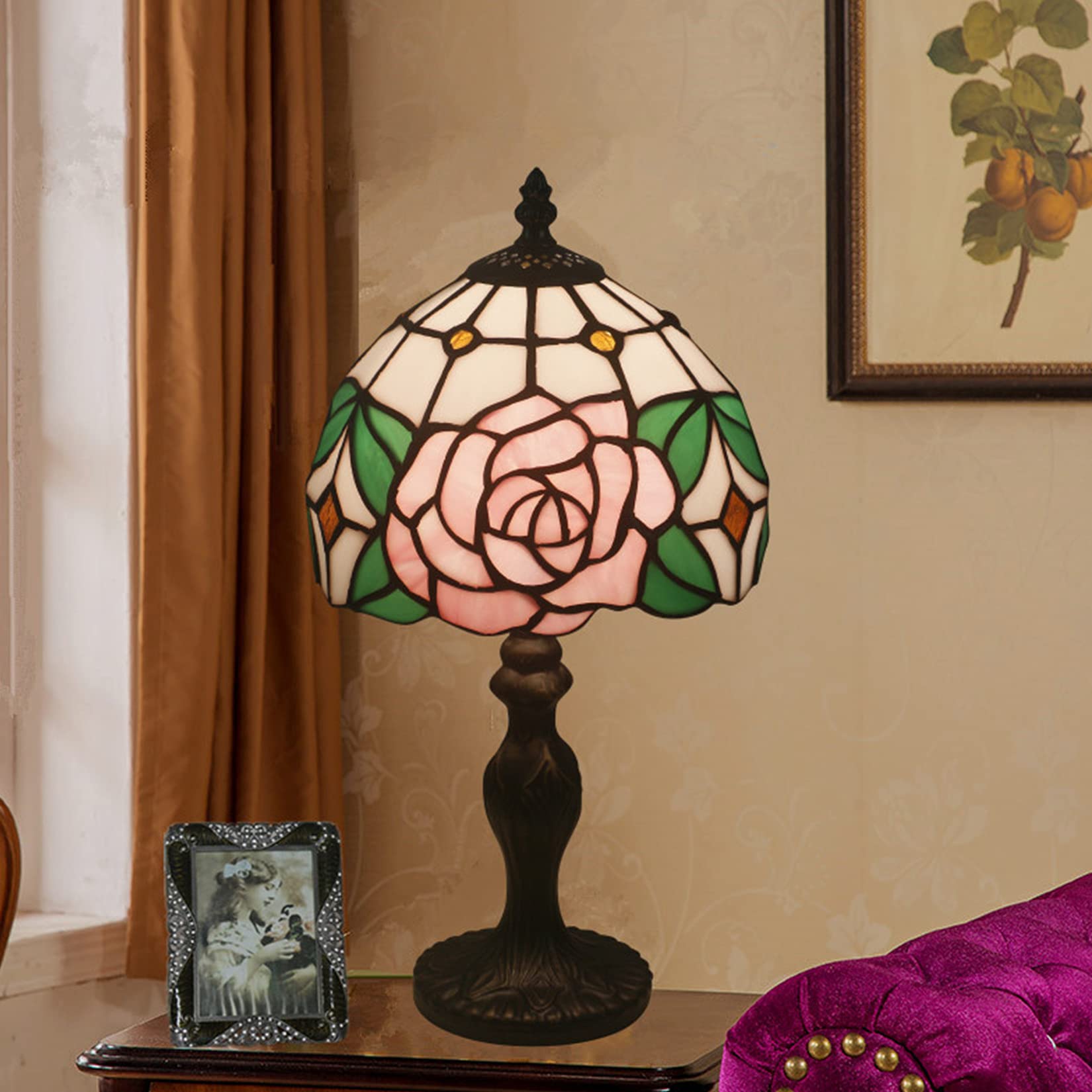 pink rose tiffany lamp