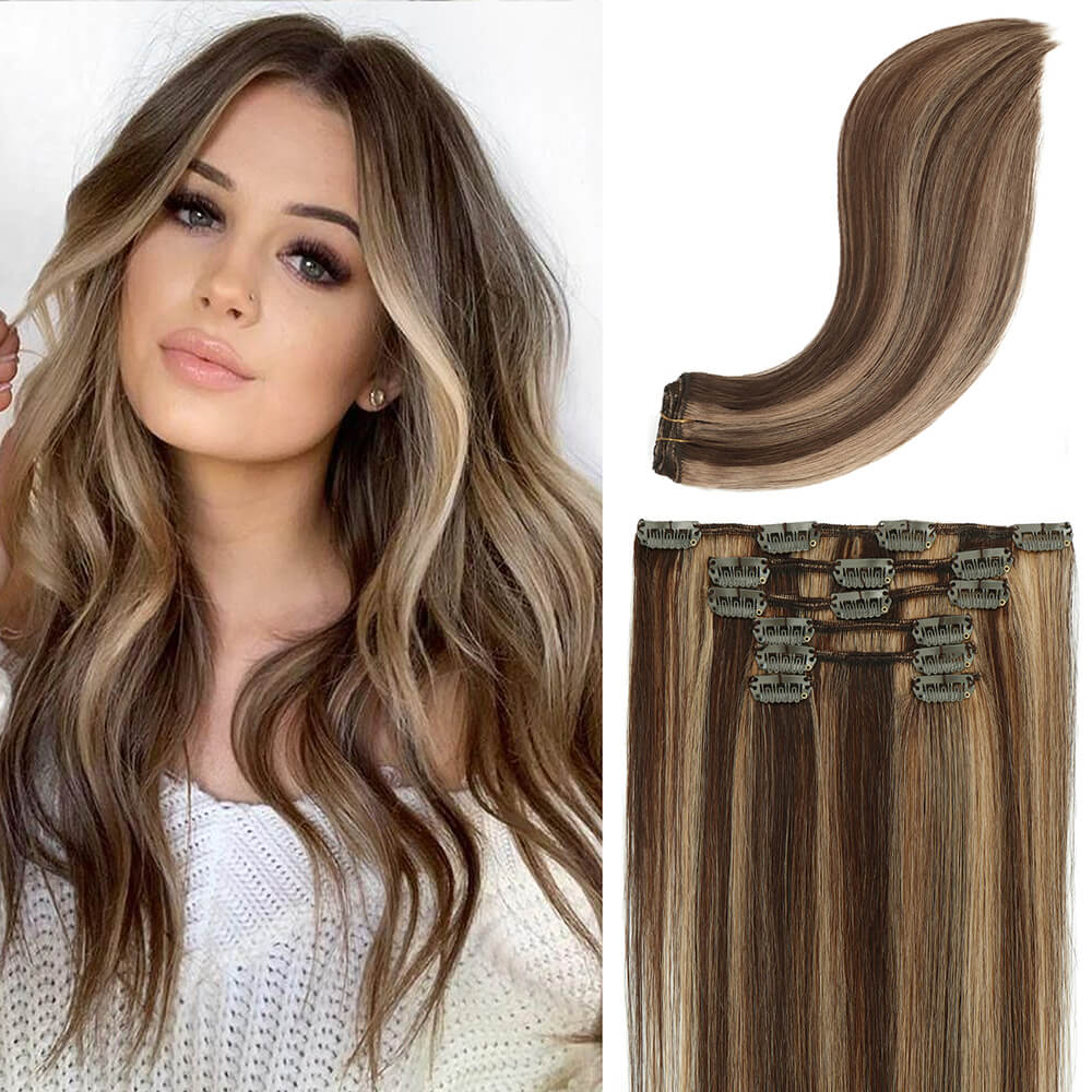 hair extensions brown blonde