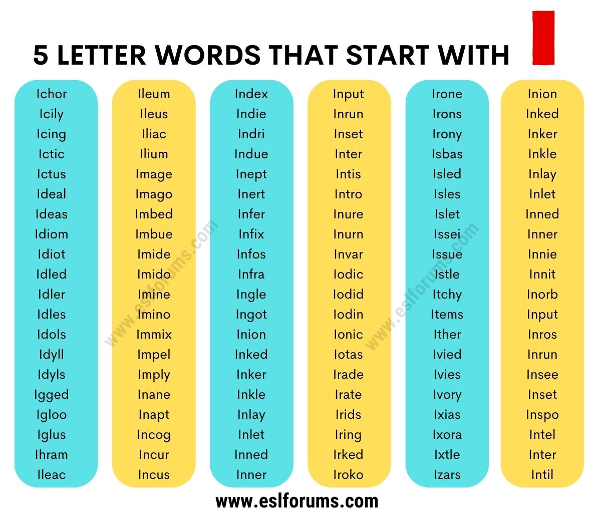 5 letter words starting with ig