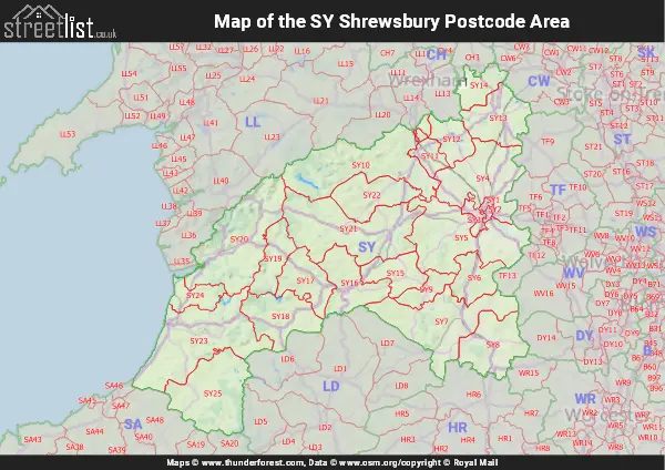 sy postcodes