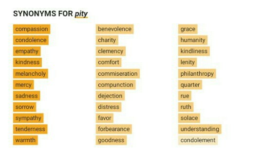 synonyms for pity