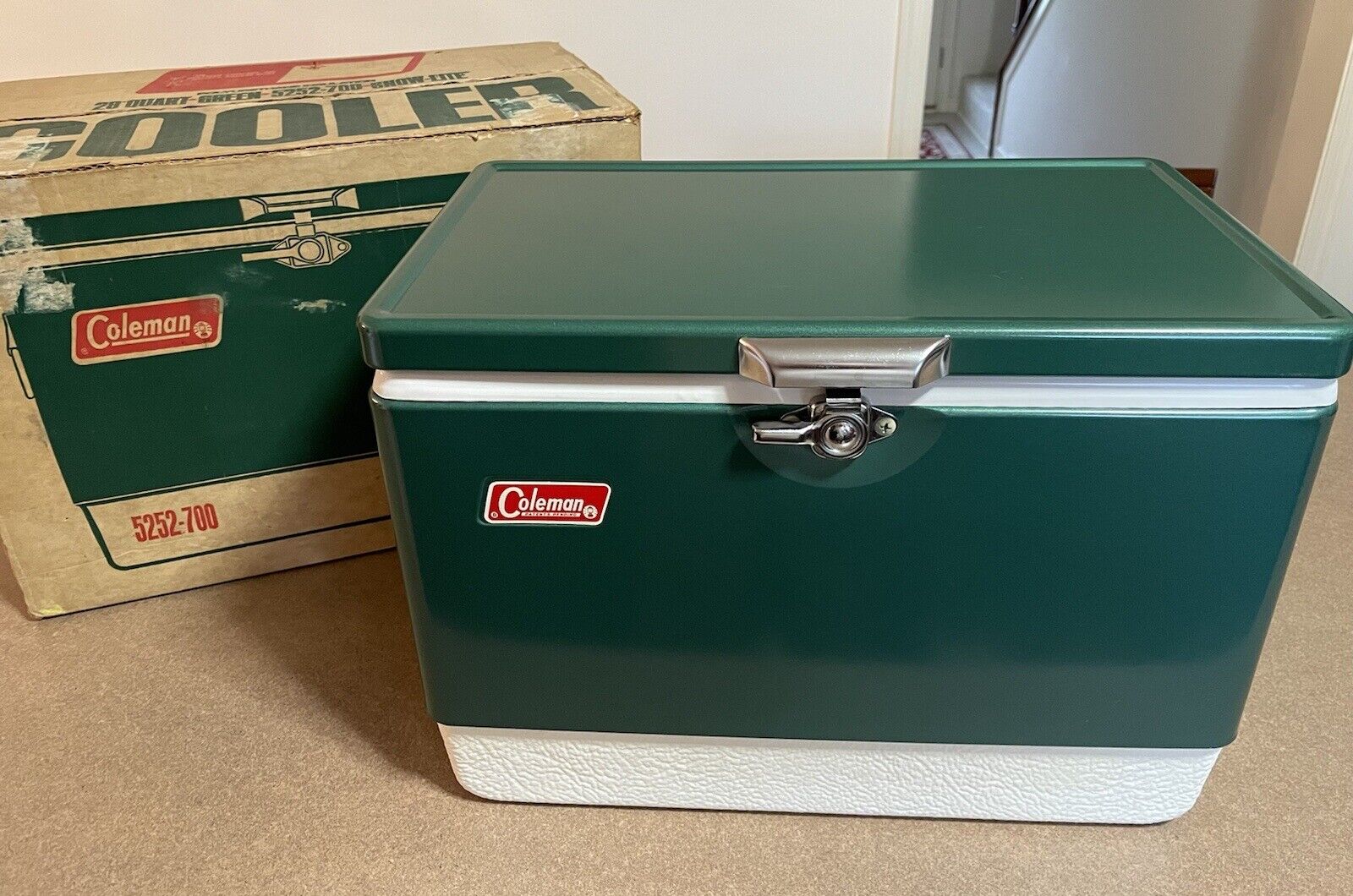 green coleman cooler