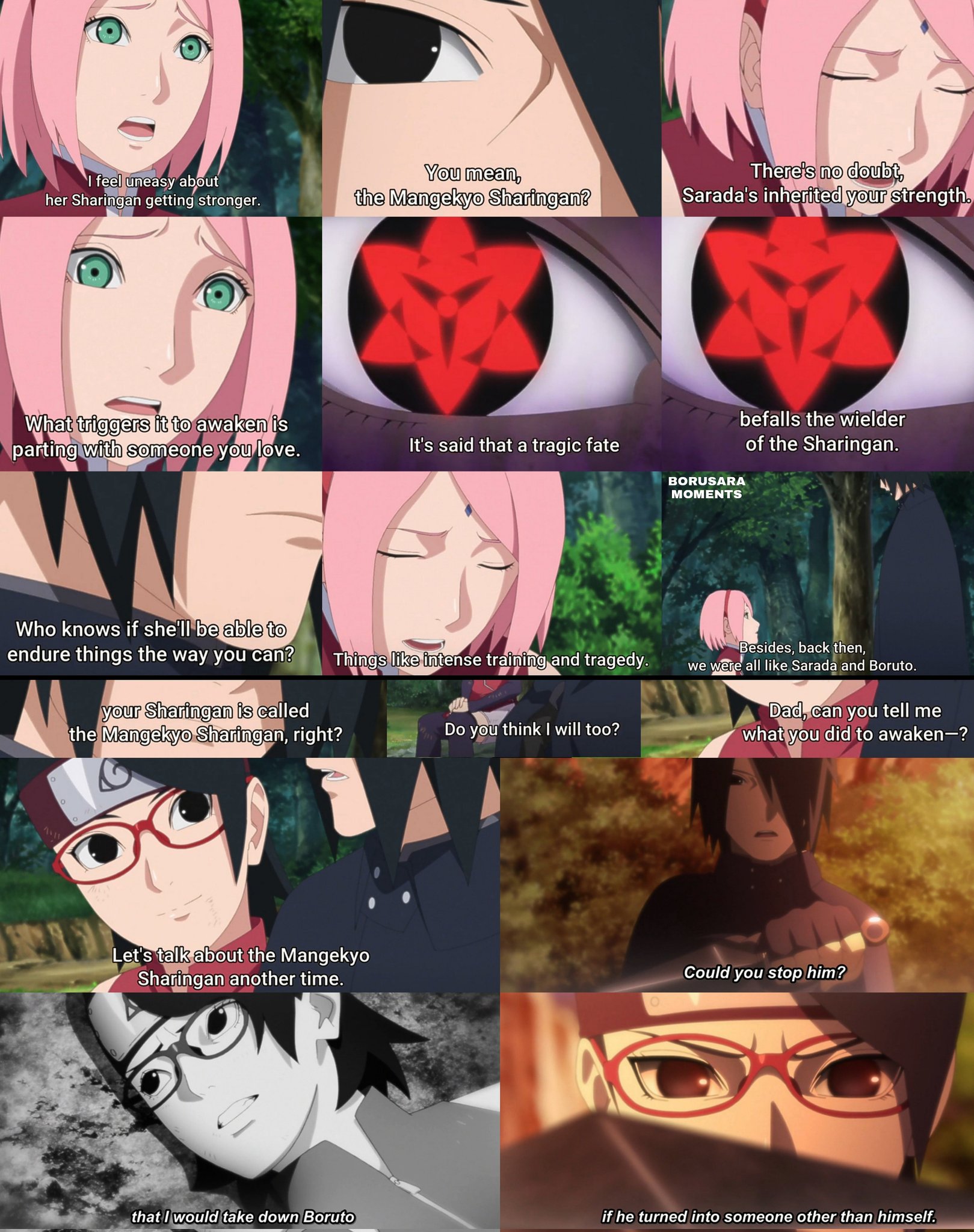 how did sarada awaken her sharingan