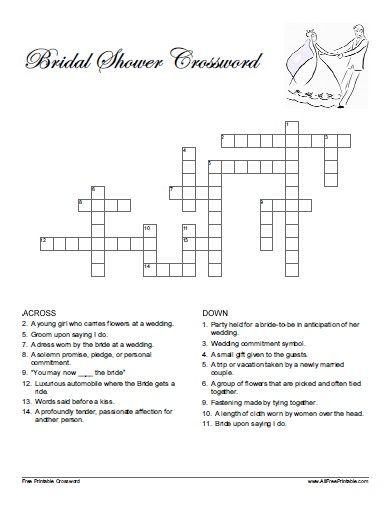 bridal party crossword