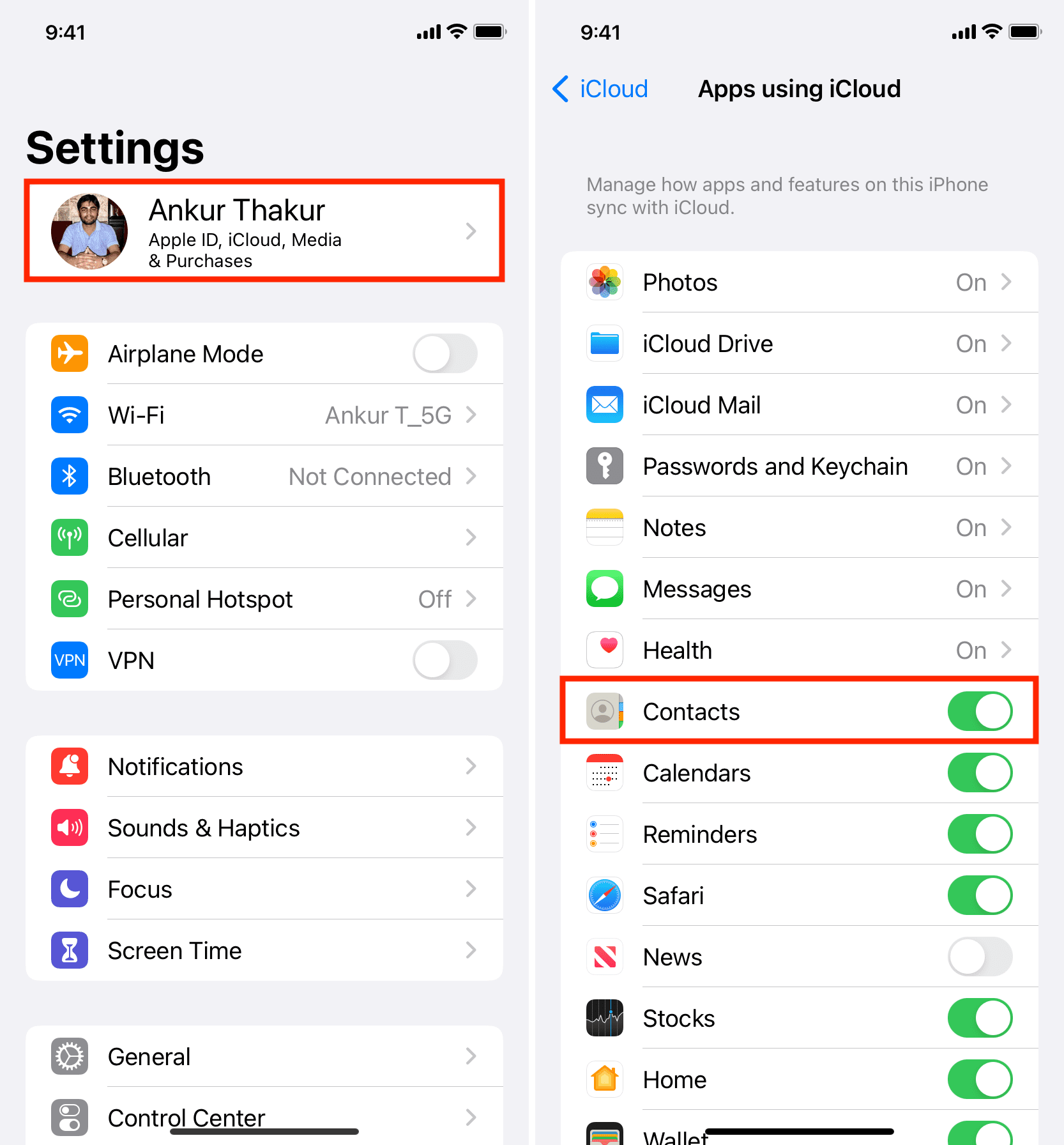 icloud contacts