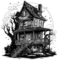 scary house drawing