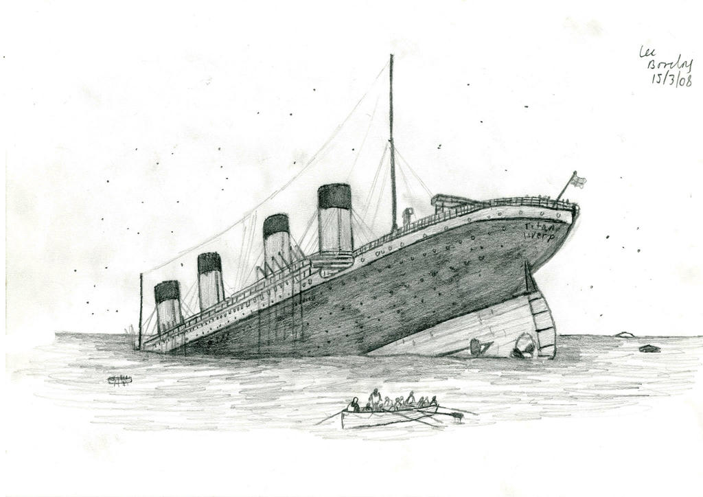 titanic sinking drawing