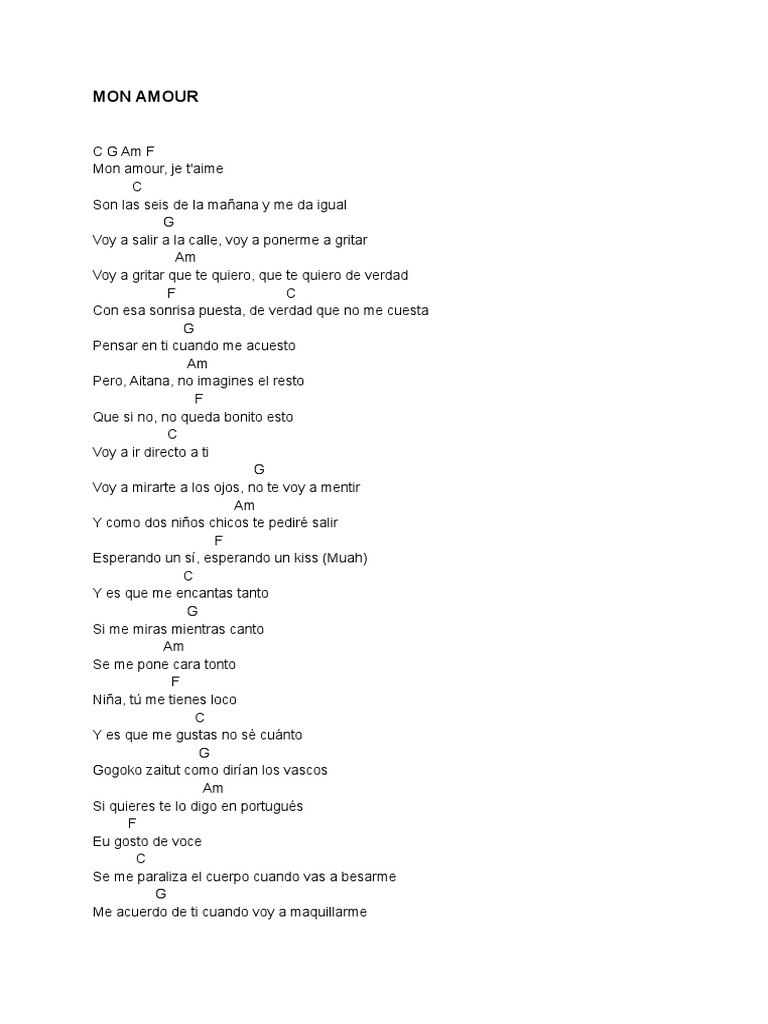 monamour letra